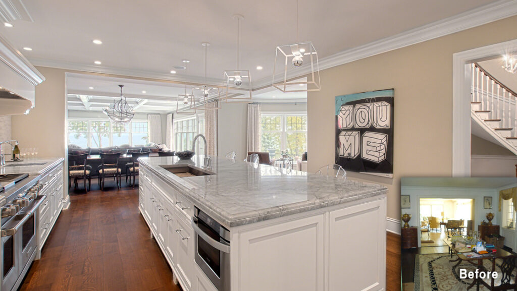 Luxury kitchen and family room