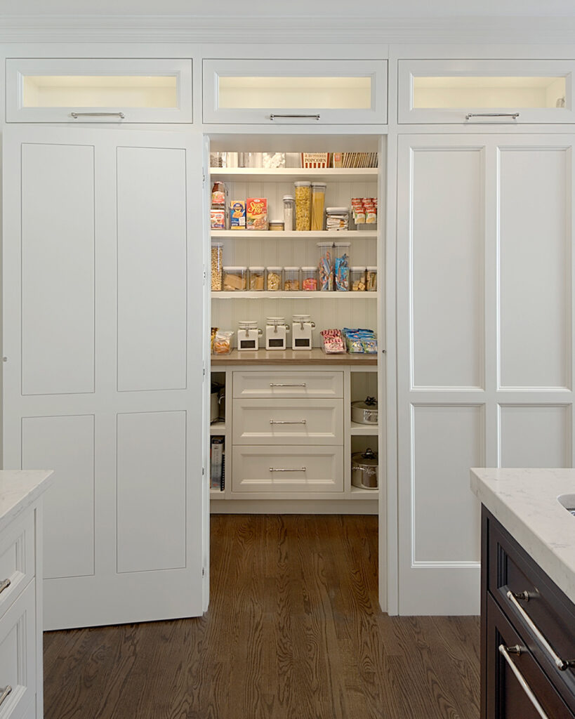Elegantly designed walk-in pantry