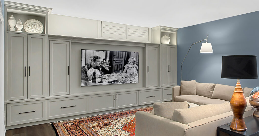 transitional style built in cabinetry